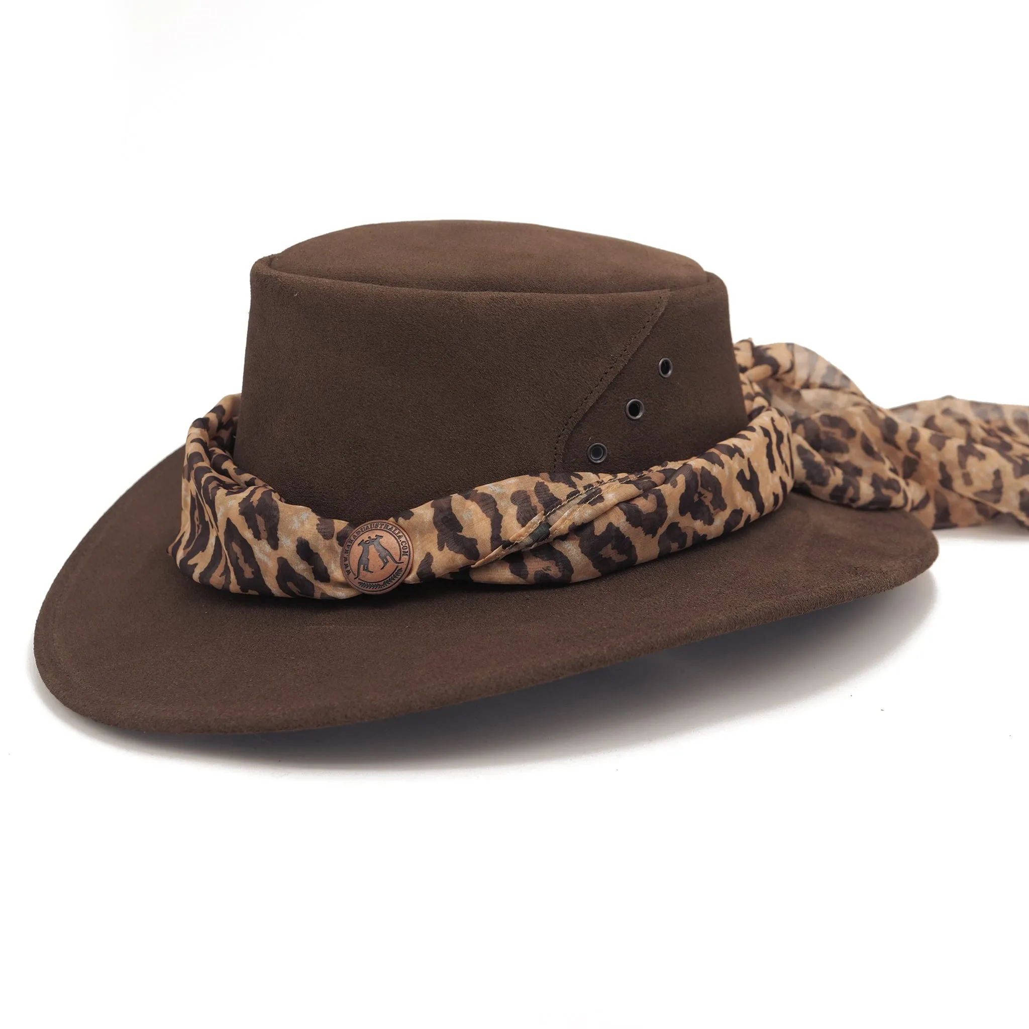 The Alice Suede Hat with Leopard Scarf