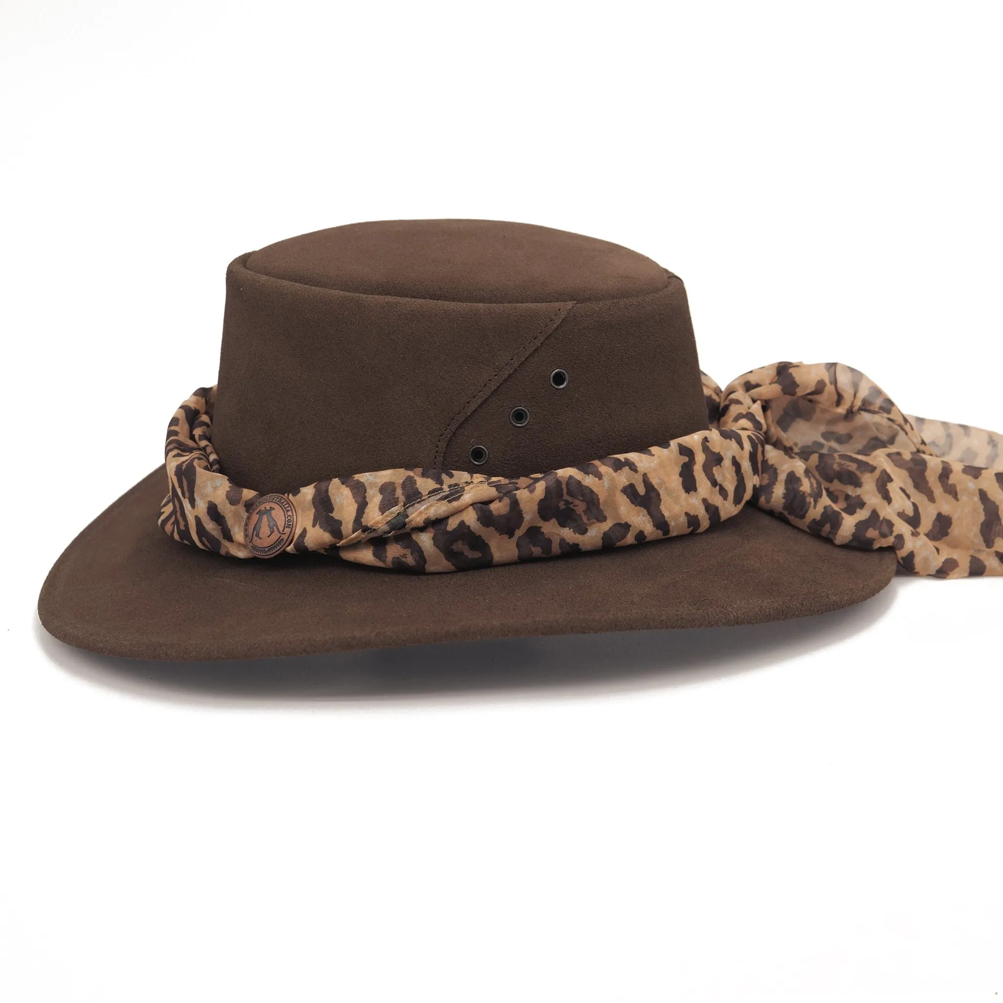 The Alice Suede Hat with Leopard Scarf