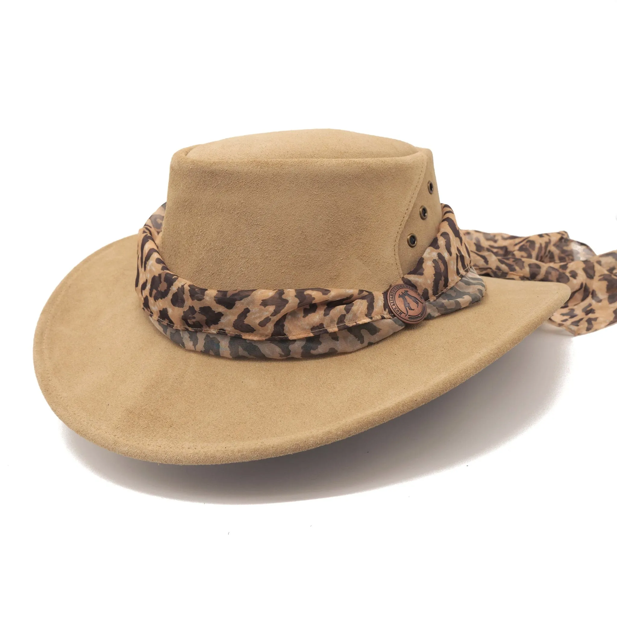 The Alice Suede Hat with Leopard Scarf