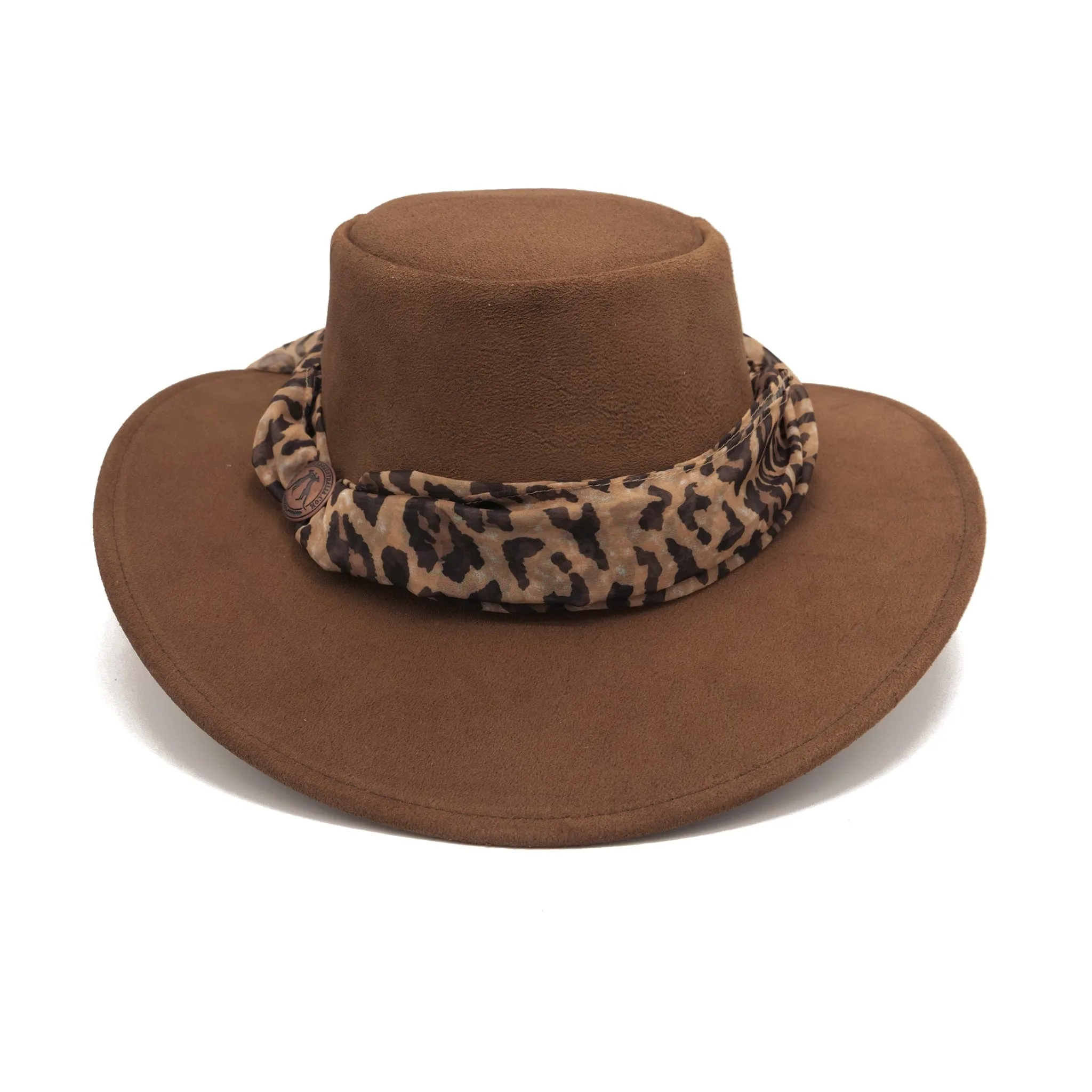 The Alice Suede Hat with Leopard Scarf