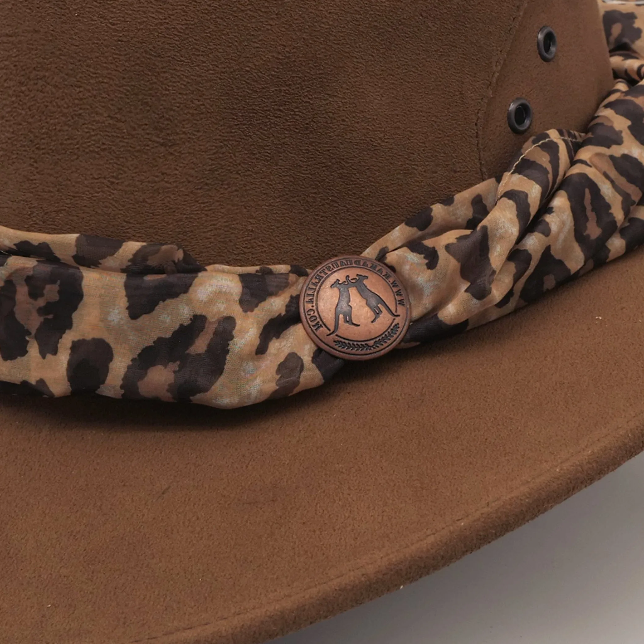 The Alice Suede Hat with Leopard Scarf