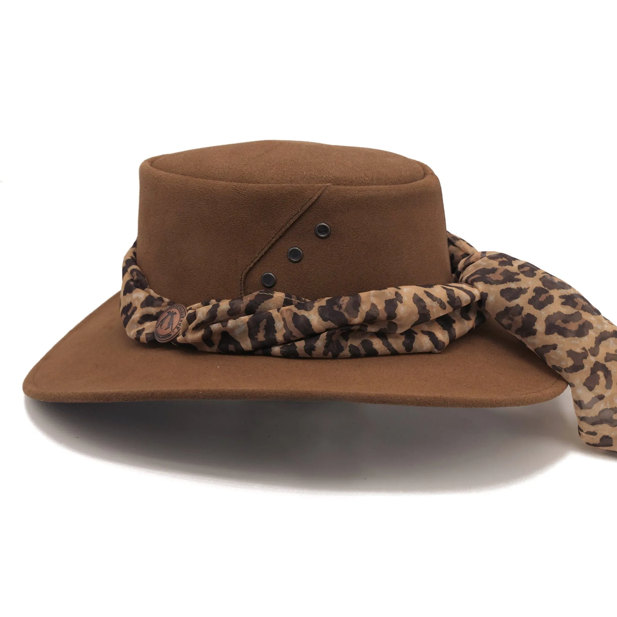 The Alice Suede Hat with Leopard Scarf