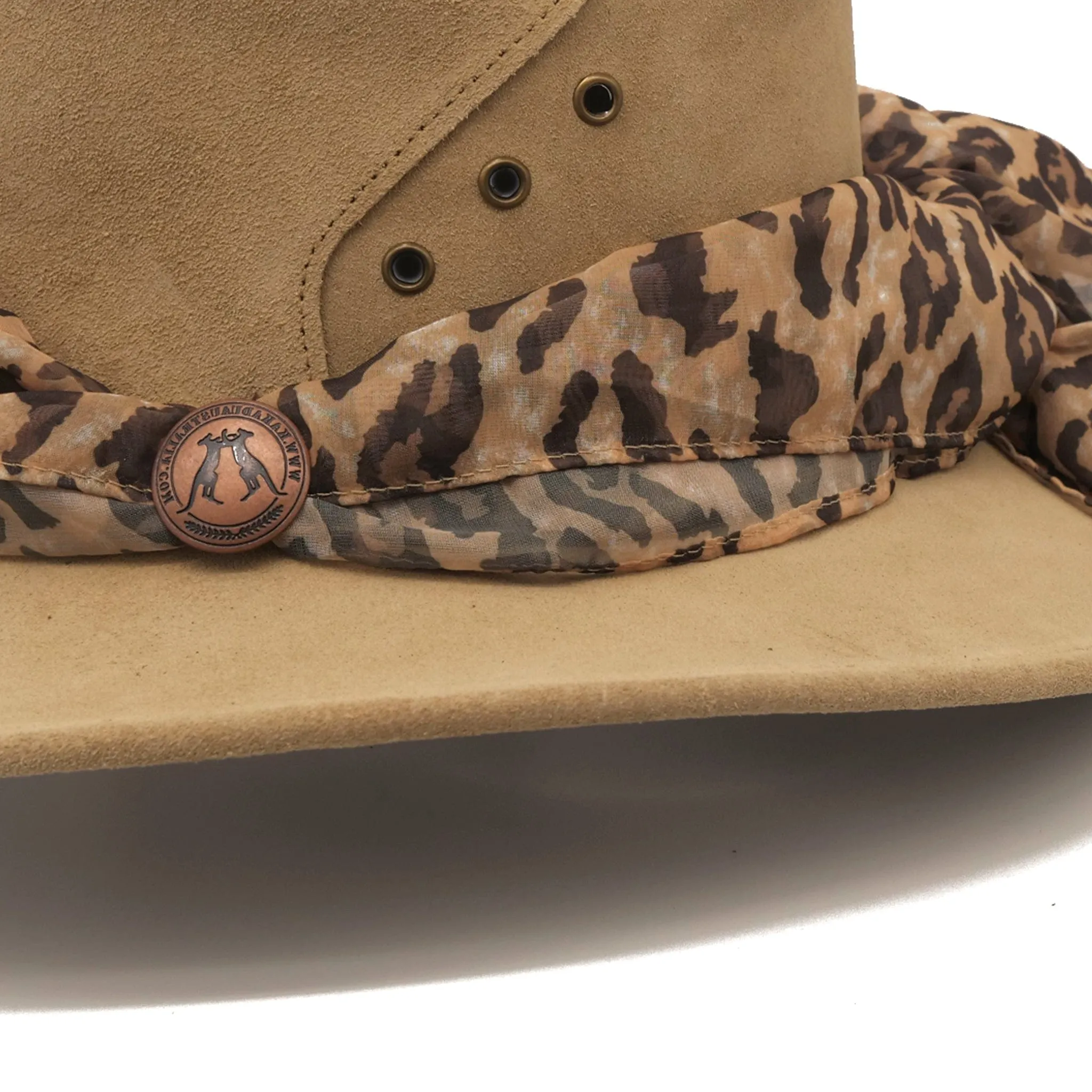 The Alice Suede Hat with Leopard Scarf