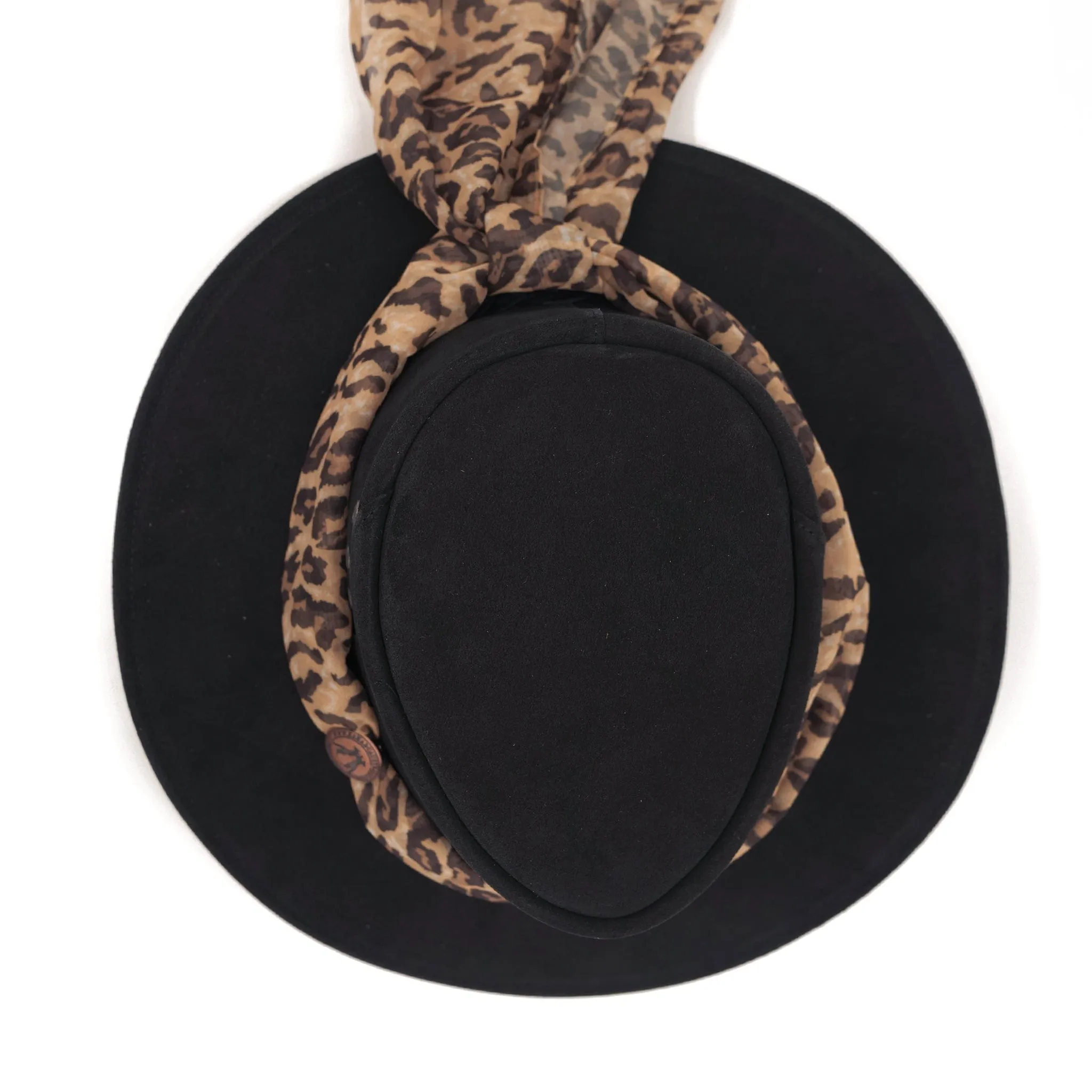 The Alice Suede Hat with Leopard Scarf