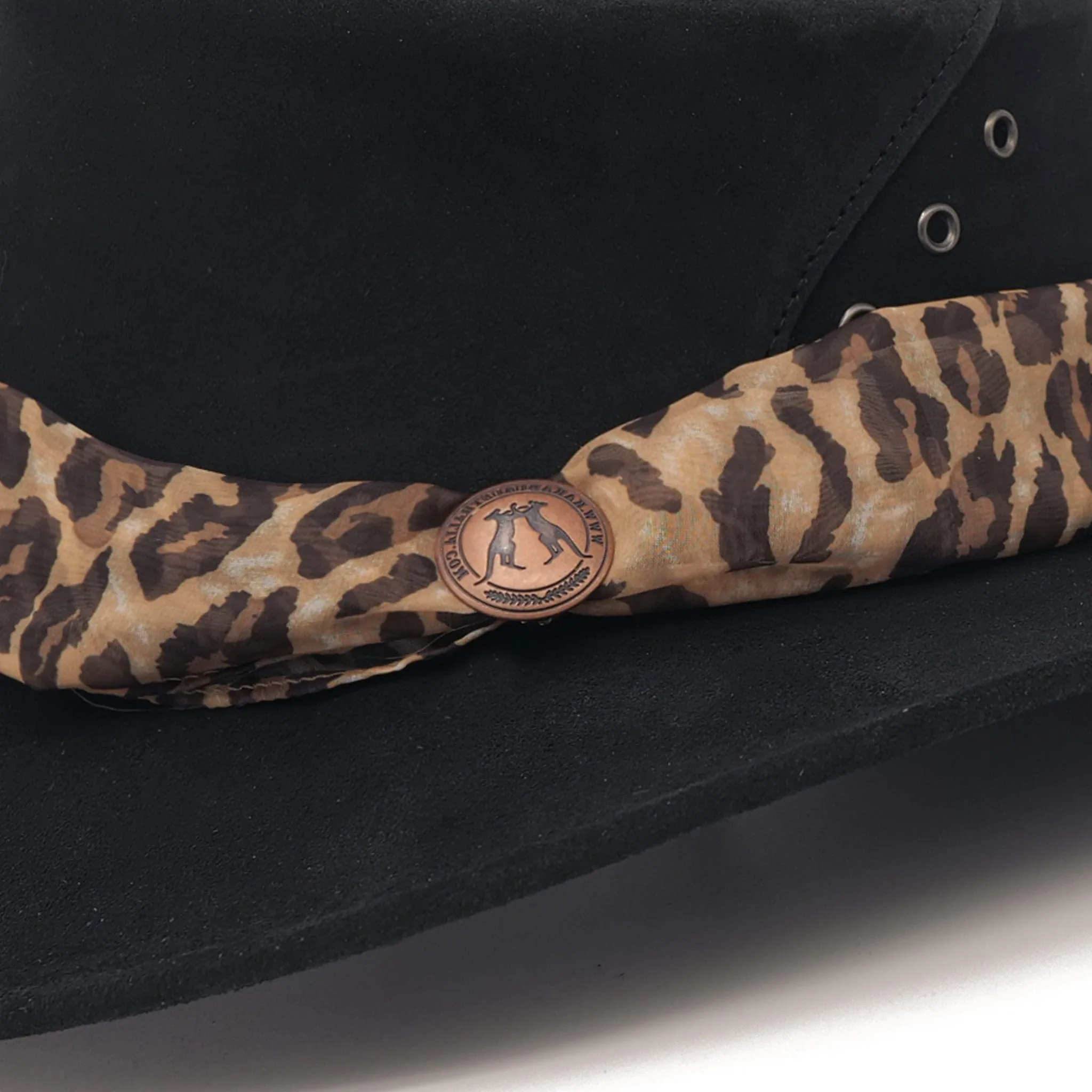 The Alice Suede Hat with Leopard Scarf