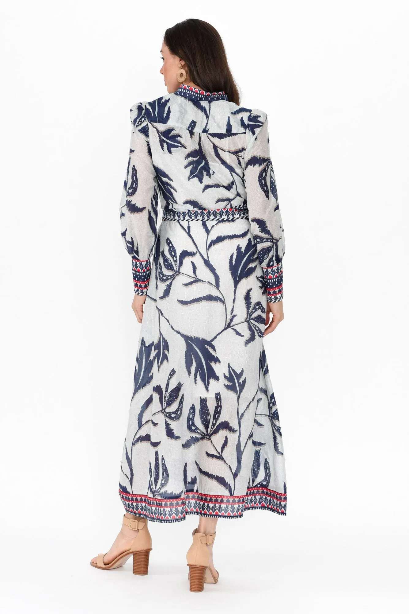 Tierra Palm Shadow Cotton Silk Dress