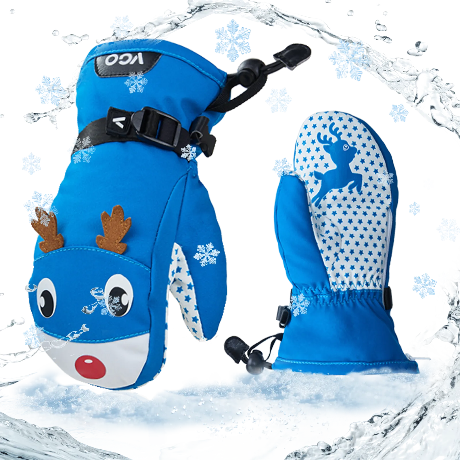 Vgo -20℃/-4°F or Above Warm Ski Gloves for Girls & Boys,Winter Snow Gloves3M Thinsulate Waterproof Gloves(SL2467FLWP)