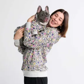 Vintage Flower Dog Hoodie - Light Grey (2)