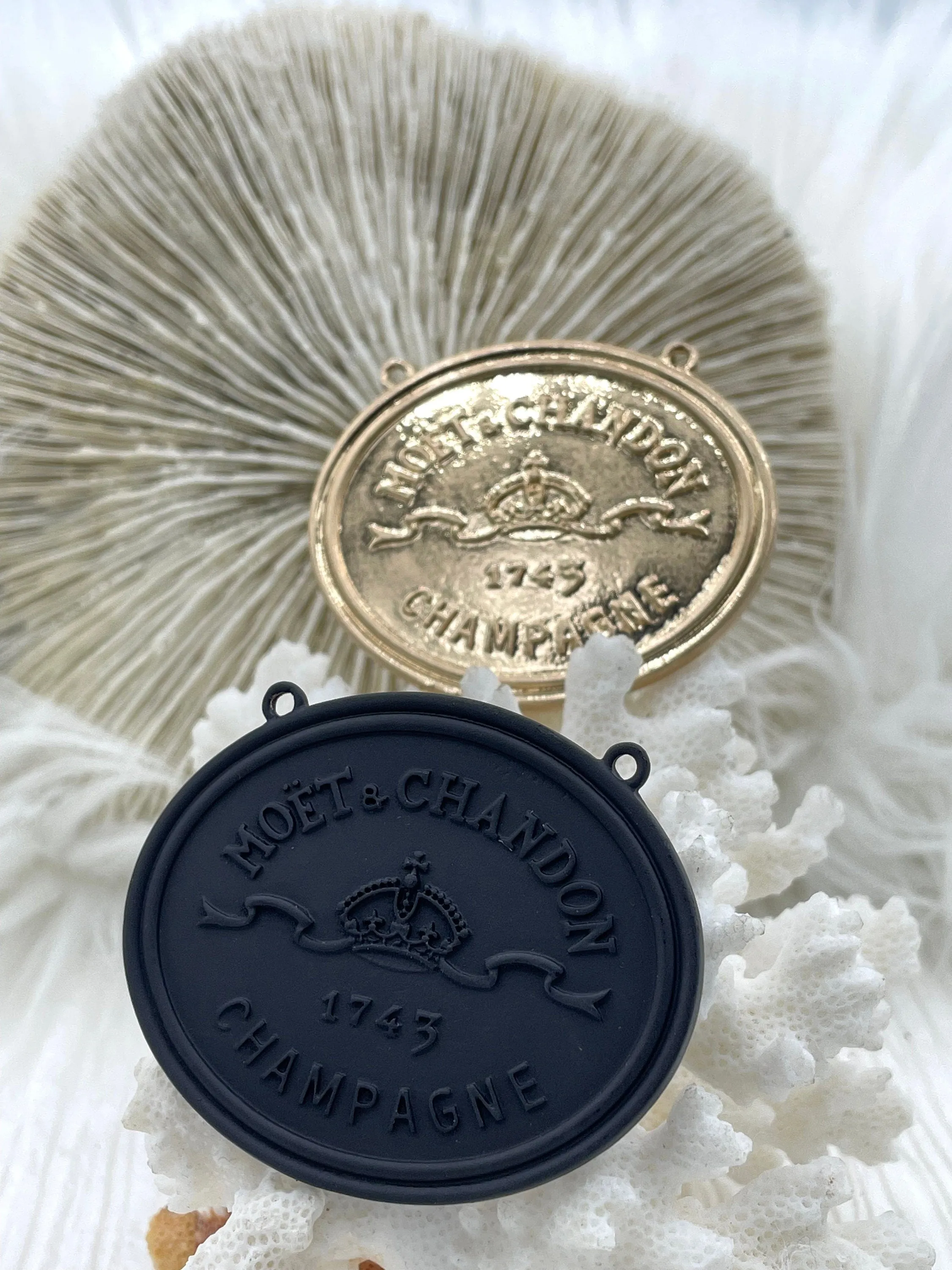 Vintage French Coin Replica Champagne Medallion Coin Pendant 47mm X 57mm, 6 Finishes Available, Champagne Coin, Champagne Pendant, Fast Ship