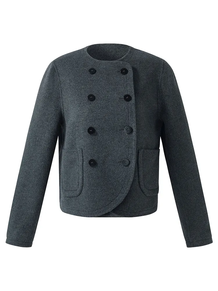 Wool Boxy Women Crop Jacket